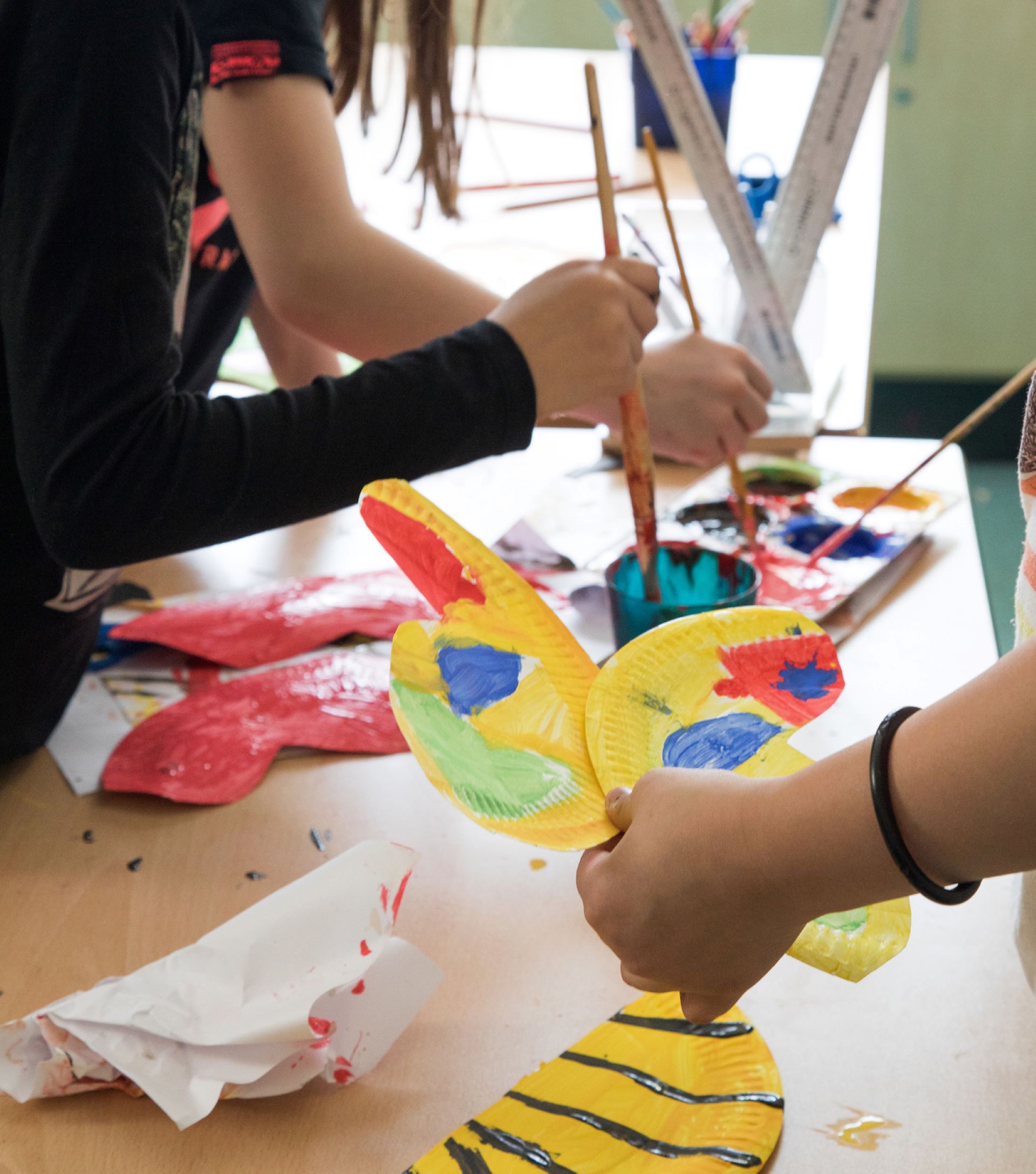 Children painting arts and crafts