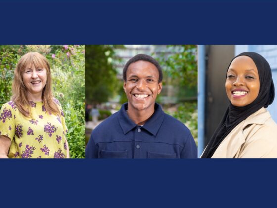 Headshots of We Make Camden Kit grantees, Louise, Abraham and Ikran.